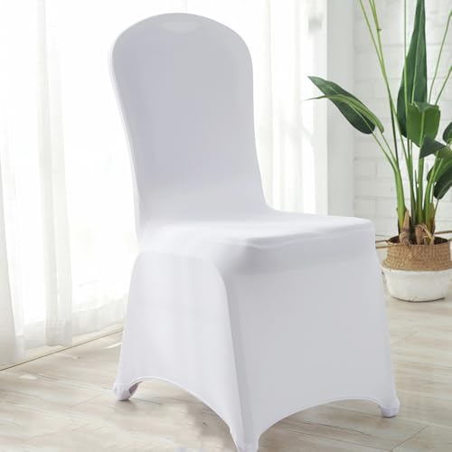Housses de chaise extensible blanche anti-pli pour rénover vos sièges de fête