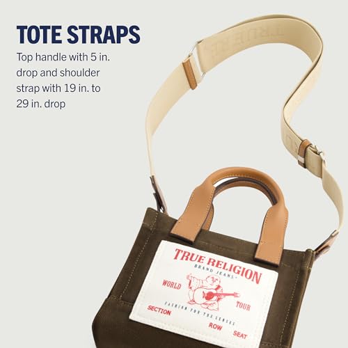 Image of True Religion Tote Bag, Women's Mini Travel Shoulder Bag with Adjustable Strap