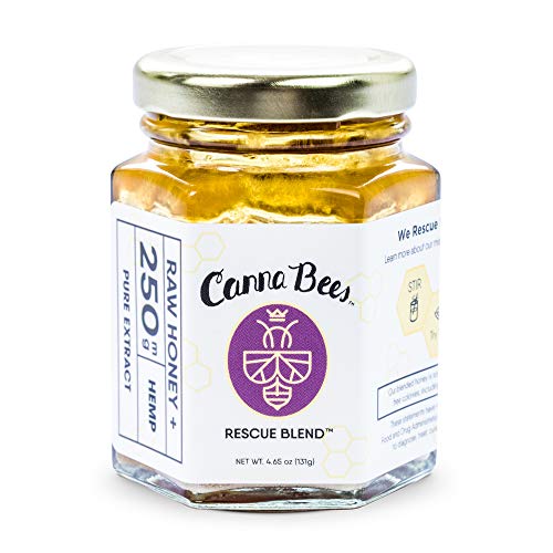 Bee Delightful Canna Bees | Raw Honey + Pure Hemp Extract (250mg) for Calm and Comfort | Zero THC | Made in The USA | High Potency Hemp for Anxiety, Inflammation, Sleep Aid, Depression - 4.65 Ounces