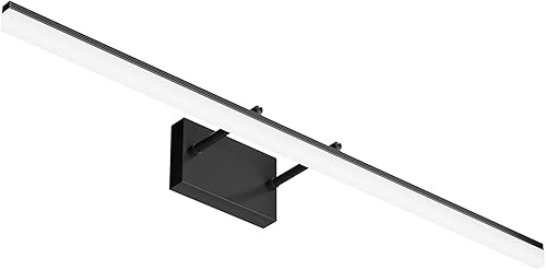 Miniatura 25 de Aipsun Luz de tocador de baño negra moderna de 31.5 pulgadas, accesorios de iluminación de baño ajustables sobre espejo, iluminación de tocador
