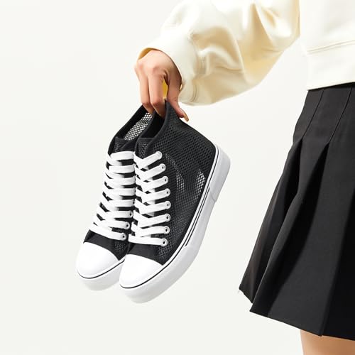 Image of hash bubbie High Top Canvas Sneakers Fashion Walking Shoes | high tops non slip on walking breathable casual comfortable lace up tennis shoes