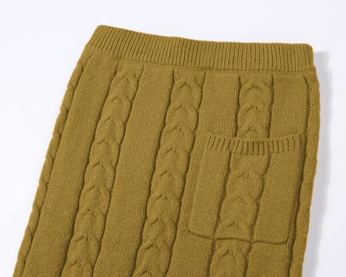 Image of CHARTOU Women's Winter Chunky Cable Knit Long Skirt 2 Piece Outfit Sweater Sets