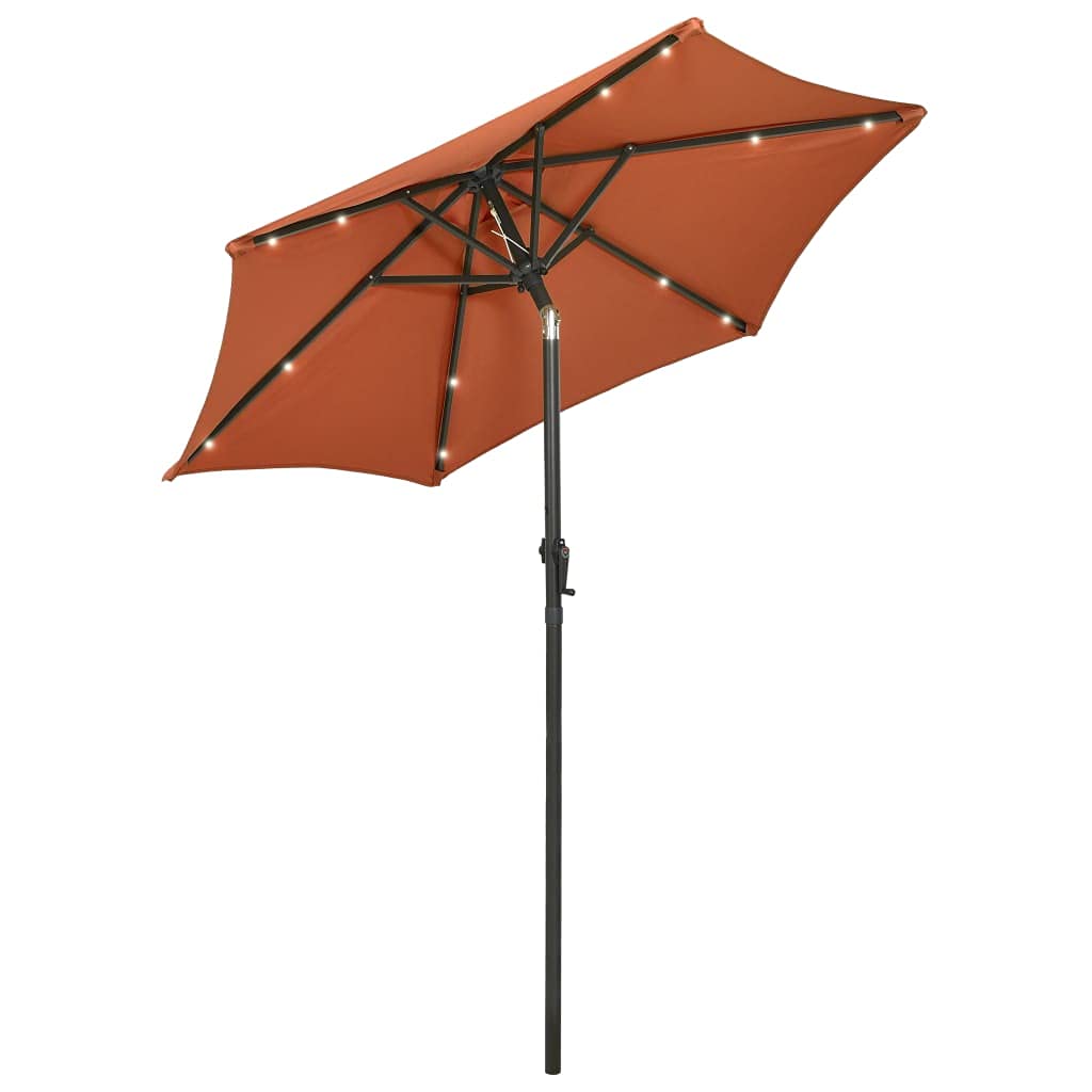 vidaXL Sombrilla con Luces LED Aluminio 200x211cm Parasol Toldo Multicolor