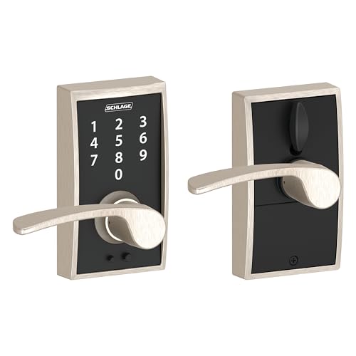 Schlage Touch Electronic Lock, Lever Handle, Century Trim, Satin Nickel - image 1