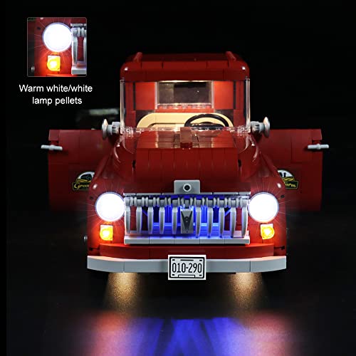LMTIC Ferngesteuertes LED-Beleuchtungsset für Lego Pickup Truck 10290 Licht-Kit für Lego Vintage 1950er Pickup Truck… – Bild 4