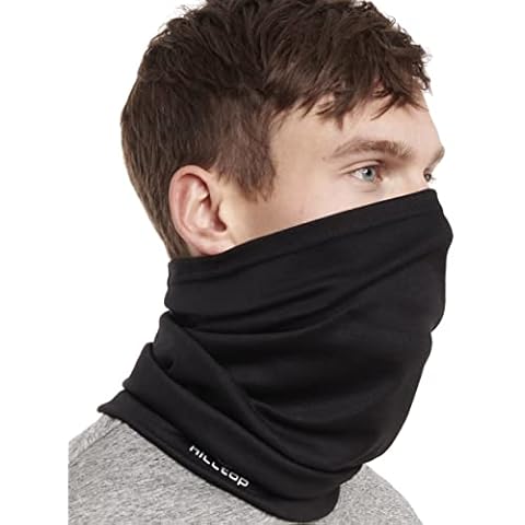 Hilltop Motorrad Halstuch, Multifunktionstuch, Schlauchtuch, Bandana, Schal - Baumwolle, Farbe/Design:Schwarz Cover