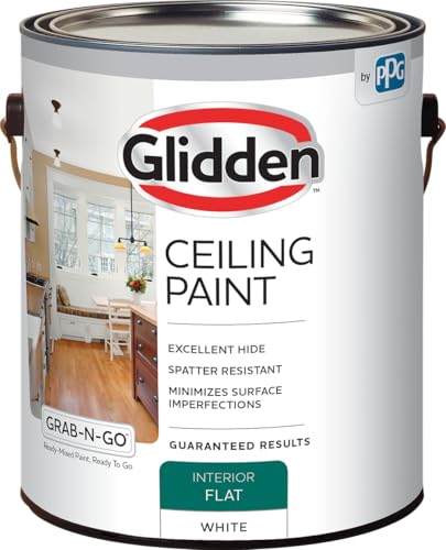 Glidden Interior Latex Ceiling Paint, White, Flat,1 gal