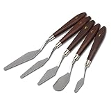 StarVast Painting Knife, 5 PCS Palette Knives Set Paint Scraper for Watercolor Oil Acrylic / Crafts / Rock & Face Painting, Basic Painting Tools Kit with Stainless Steel Blade and Wooden Handles