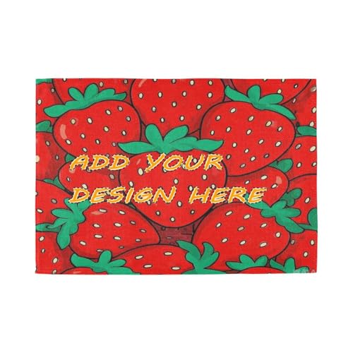 Manteles individuales personalizados de frutas y fresas resistentes al calor para mesa de comedor, resistentes al calor, acolchados, reversibles, juegos de 6 manteles individuales de 12 x 18 pulgadas