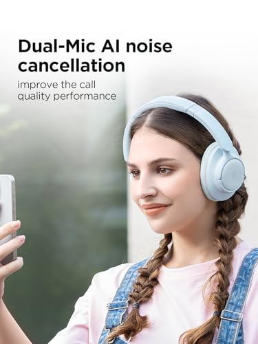 Image of 1MORE Wireless Bluetooth Noise-canceling Headphones - HQ31 SonoFlow SE Over-Ear Headphones with Hi-Res Audio, 90H Playtime, Clear Calls, Preset EQ Via App, Comfort for Home Office Travel(Blue)