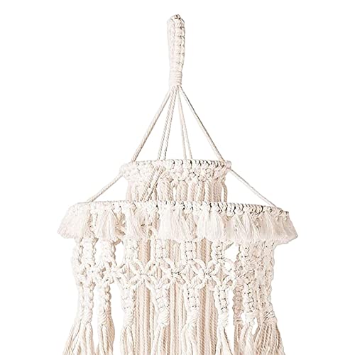 Pantalla de lámpara de macramé para vestir techos vacíos y dar calidez al dormitorio 3