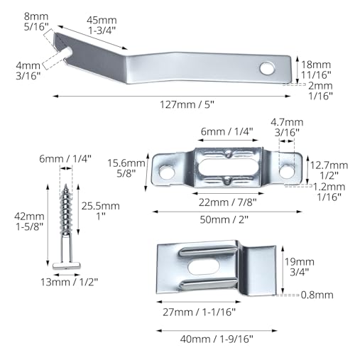 Image of QWORK Frame Lock Security Hanging Kit with T-Head Screws - 25 Pack, Theft Protection for Art Displays in Galleries, Museums