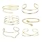Ceeyoll, 6 Piezas Brazalete Dorado, Brazalete Dorado Mujer, Pulseras Sencillas para Mujer, Pulseras Multicapa, Regalos Exquisitos Para Niñas y Mujeres
