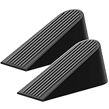 Crosize 2.8 inch Height 2 Pack Large Door Stoppers, Heavy Duty Rubber Huge Door Stop Wedge for Bottom of Door, Soild Non-Slip Door Stops for Carpet Floor Tile