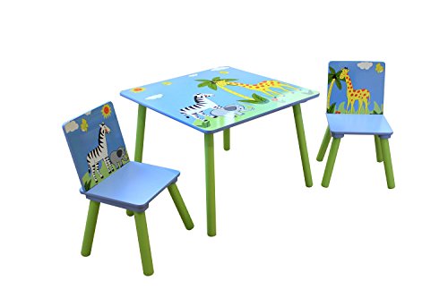 Liberty House Toys - Juego de Mesa y Dos sillas Safari, Madera, Multicolor