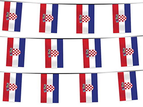 Alsino WM Banderolas Bandera Cadena 4,5 m  8 M Cadena 32 Países participantes Fan Artículo, W-KR Wimpel Kroatien 4.50 m