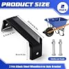 Tandefio 2 Pcs Black Steel Wheelbarrow Axle Bracket Heavy Duty Wheelbarrow Replacement Parts with Bolts Nuts for Wheelbarrow Cart Barrow Accessories Garden Lawn Work Supplies #1