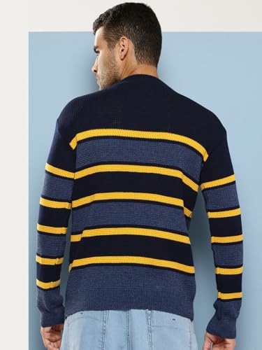 Image of Aarika Mens Winter Wear Cream Colour Solid Woolen Sweater