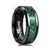 Custom Engraved Rings for Couples Promise Rings for Him and Her Sets Matching Wedding Bands for Couples Sets 8mm Tungsten Ring for Men Celtic Dragon Heart Birthstone Rings for Women (Green pair ring)