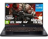 Acer Nitro V15 Gaming Laptop, 15.6" FHD 165Hz IPS Display, Intel Core i5-13420H, NVIDIA GeForce RTX 5050, 32GB RAM 1TB SSD, Wi-Fi 6, Windows 11 Home, Thunderbolt 4, HDMI 2.1