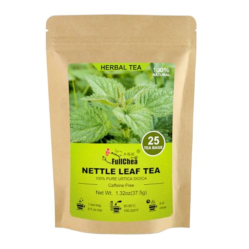 FullChea - Nettle Leaf Tea Bags, 25 Teabags, 1.5g/bag - Naturally Stinging Nettle Tea - Support Eye