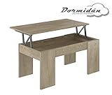 Medida total de la mesa: 45 cm (alto) x 90 cm (ancho) x 50 cm (fondo).