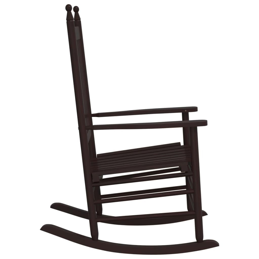 Krzesła bujane, 2 sztuki, brązowe, z litego drewna topoli, z zakrzywionym siedziskiem, ergonomiczne, na balkon, taras, do salonu, sypialni, krzesło relaksacyjne z podłokietnikami do czytania i
