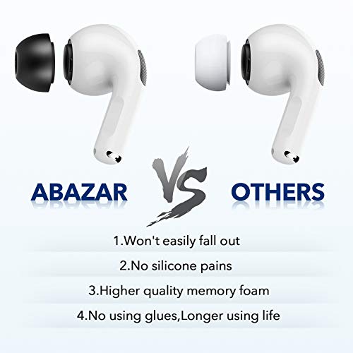 Image of Memory Foam Tips for Apple AirPods Pro, V3.0, No Silicone Eartips Pain, Anti-Slip Replacement Ear Tips, Fit in The Charging Case, Reducing Noise Earbuds, 3 Pairs (Assorted Sizes S /M /L, Black)