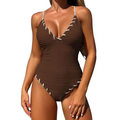 Shfebrinox Bañador Reductor Barriga Talla Grande Espalda Baja Bañador Reductor Barriga Traje De Baño Playa Vacaciones Ofertas Cuello En U Team Bride Escote Profundo Correas Espaguetis