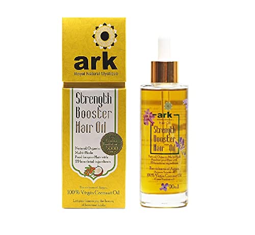 ARK Strength Booster Hair Oil for Hair Growth & Hair Fall Control – Enriched with Virgin Coconut oil, Argon oil | Best for Dry and Frizzy hair | No Sulphate and Paraben | For Men and Women – 90 ml ARK Strength Booster Hair Oil for Hair Growth & Hair Fall Control – Enriched with Virgin Coconut oil, Argon oil | Best for Dry and Frizzy hair | No Sulphate and Paraben | For Men and Women – 90 ml