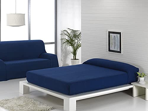REGALITOSTV (180(Azul/Marino) SEDELLA* Colcha Multiusos Foulard Plaid Liso para Cama o sofá Garantizada Fabricado EN ESPAÑA (180_x_260_cm, Azul/Marino)