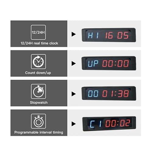 Cronómetro digital de pared con control remoto 1 pulg miniatura 5