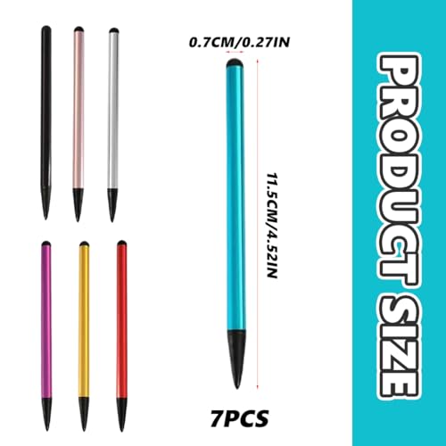 QEXUJOW Punteros para móviles,Lápiz capacitivo de doble cabezal para pantalla táctil, lápiz resistivo con cabezal de goma, compatible con ordenador, teléfono móvil y tableta (7 piezas) - imagen 2