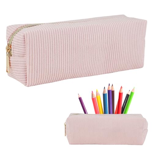 Trousse esthétique en velours côtelé Kalidi pour adultes, trousse à crayons en velours côtelé à fleurs, trousse pour adulte, trousse à crayons, Rose,...