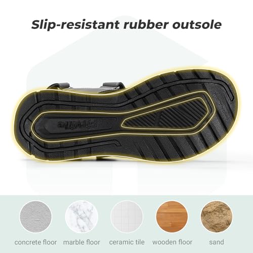 Image of FitVille Wide Sandals for Men With Arch Support Orthopedic Comfortable Summer Men's Wide Sandals for Plantar Fasciitis & Swollen Feet Breathable Outdoor Recovery Athletic Walking Sandal for Man