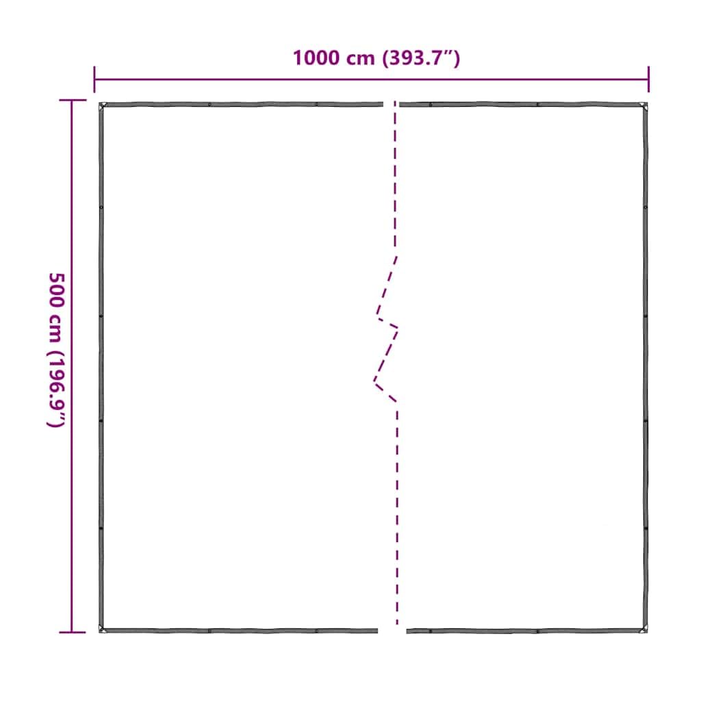 Transparente Schutzplane mit Ösen 5 x 10 m aus Polyethylen, wasserdichte Bauplane mit reißfester Folie für Garten, Camping, Pool und Möbel