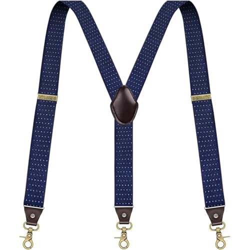 Image of Suspenders for Men, Adjustable Suspenders Gold Clip with Elastic Straps Y-Back Construction Heavy Duty for Work