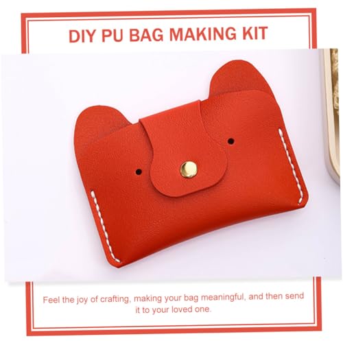 Beaupretty Selbstgemacht Pu Taschen Strickset Hund Cartoon Anfänger Bastelset für Münzbeutel Handgefertigt Geschenk Zubehör