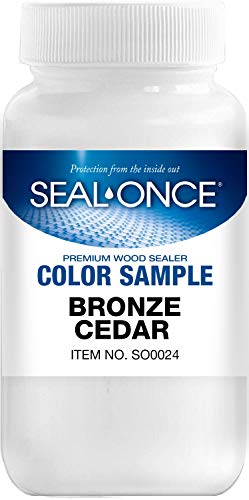 Seal-Once Color Sample - Pre-Mixed Wood Paint for Furniture - Bronze Cedar Liquid Wood Stain in a 4-Ounce Bottle