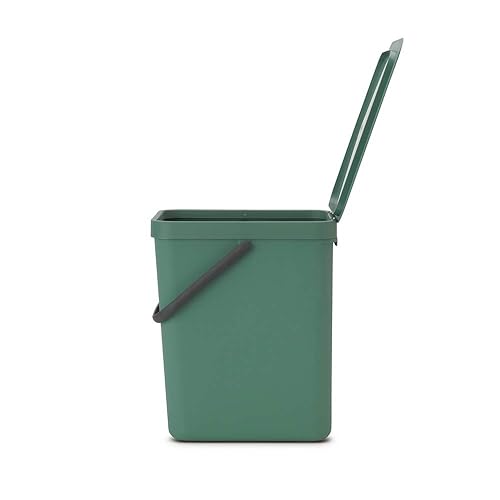 Miniatura 96 de Brabantia Sort & Go - Bote de basura para alimentos (1.6 galones/verde abeto) Pequeño organizador de abono de cocina con asa y tapa extraíble, fácil