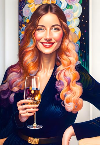 Poster femme verre de vin 50x70 cm pour sublimer votre déco de cuisine