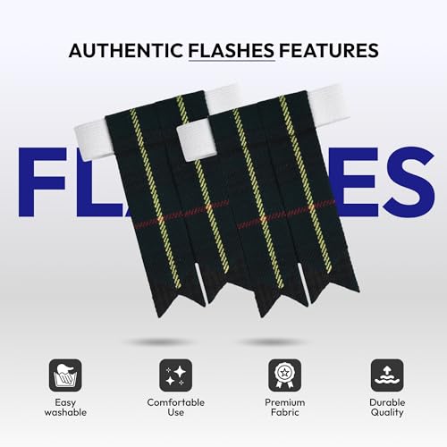 Image of Scottish Tartan Kilt Flashes with Elastic Adjusters