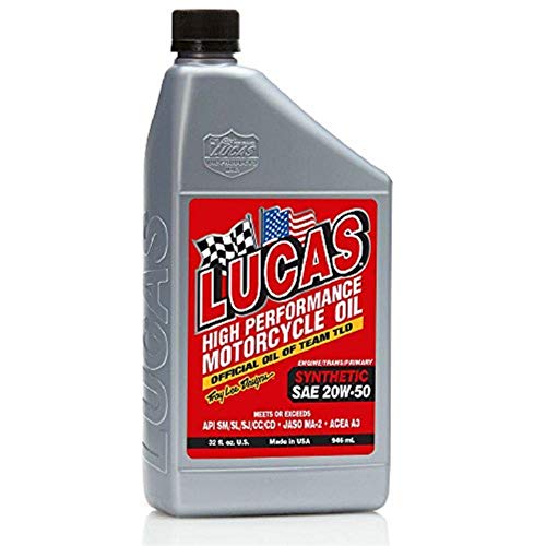 Lucas Oil 10702 SAE 20W-50 Synthetic Motorcycle Oil - 1 Quar...
