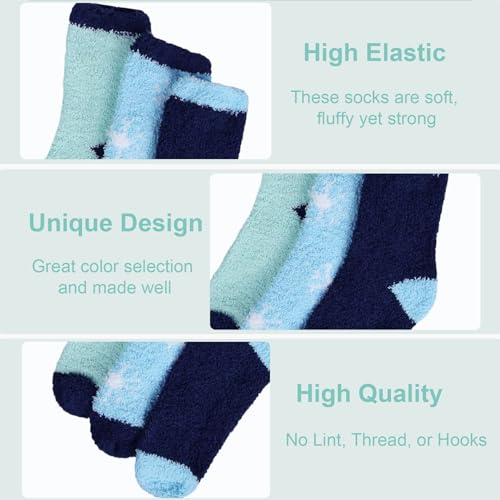 Ysense WOSC-2 6 Pairs Womens Cozy Soft Fuzzy Fluffy Warm Winter Fleece Sleep Comfy Crew Slipper Socks thumb #4