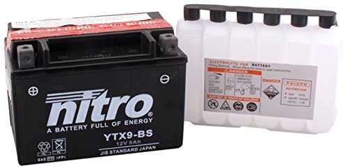 NITRO YTX9-BS -N- Batterie Moto AGM Ouvert avec Pack Acide