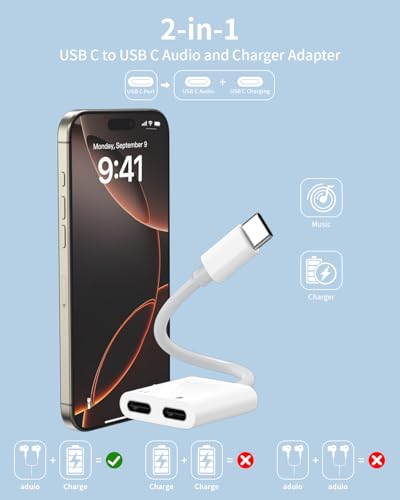 Adaptateur USB C double prise compatible Galaxy, Pixel et iPad Pro - 3