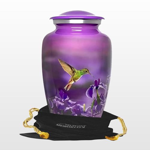 Trupoint Memorials Urns for Human Ashes Adult Female and Male, Decorative Burial Urn, Funeral Cremation Urns for Women and Men - Large Hummingbird