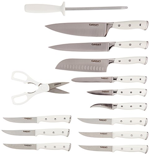 Cuisinart C77WTR-15P Classic Forged Triple Rivet, 15 Piece Set, White