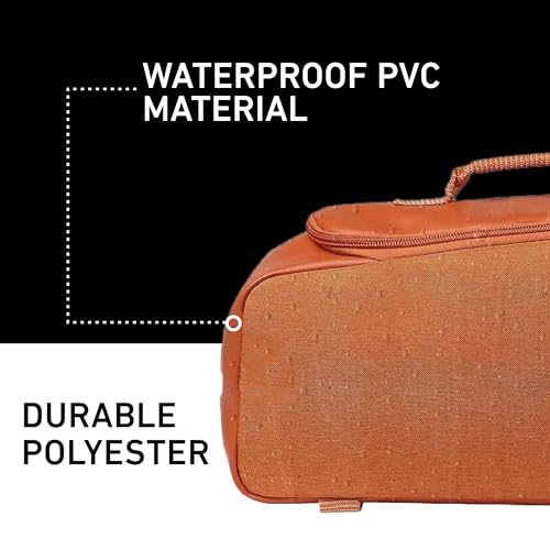 sixthreezero Bike Bag for Rear Rack, Waterproof Universal Bicycle Pannier for Storage, Cargo Trunk with Carry Handle, Orange w/Cream