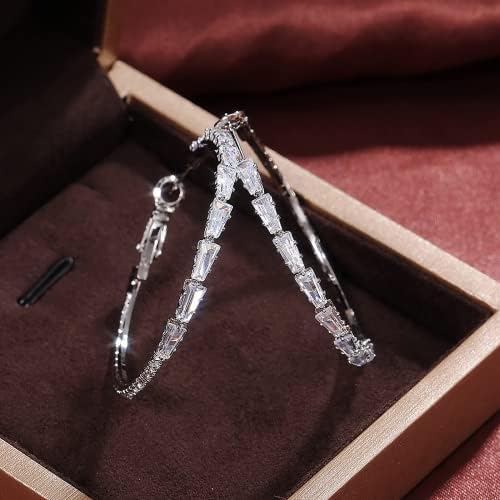 2022 Fashion Simple Hoop Earrings for Women, Sparkled Round Hoops Crystals Zircon Earrings, Valentine's Day Gifts, Gold